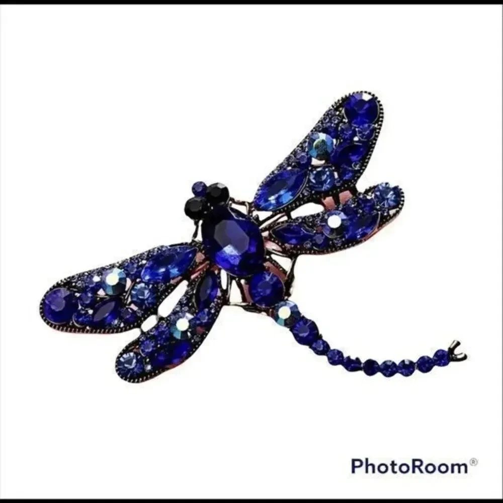 Crystal Vintage Dragonfly Brooches for Women Large Insect Brooch